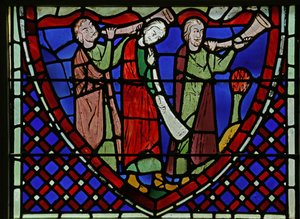 Window depicting sounding the Trumpet